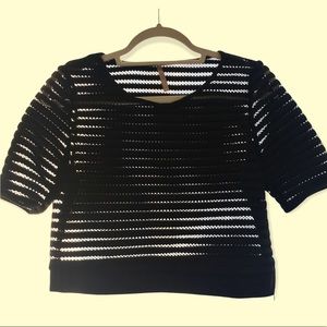 Short Sleeved Black Crop Top